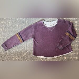 Free People Purple Embellished Pullover Sweatshirt